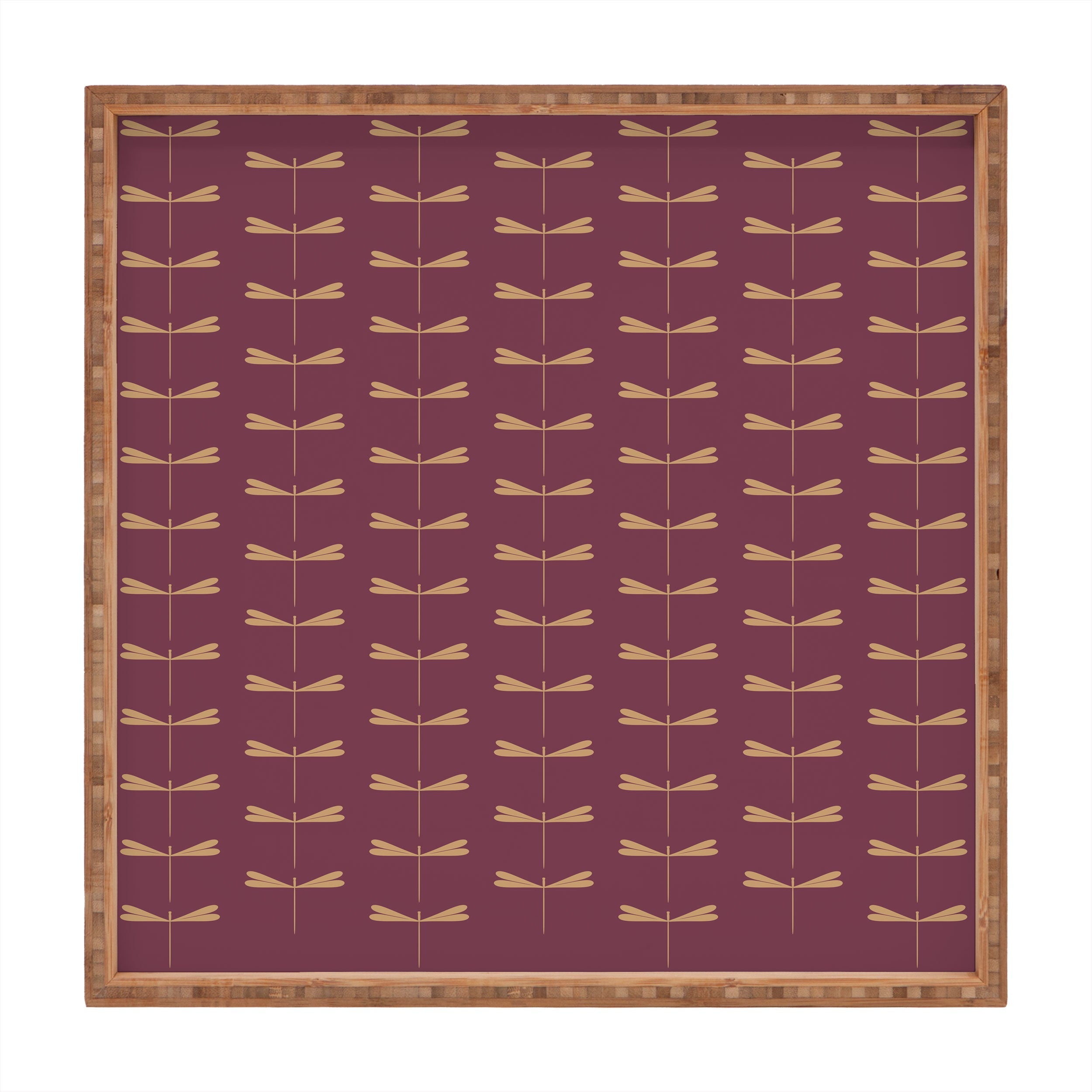 Colour Poems Dragonfly Pattern Mauve Square Tray