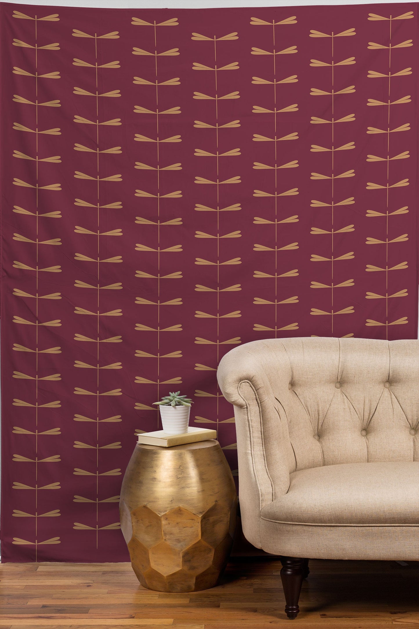 Colour Poems Dragonfly Pattern Mauve Tapestry