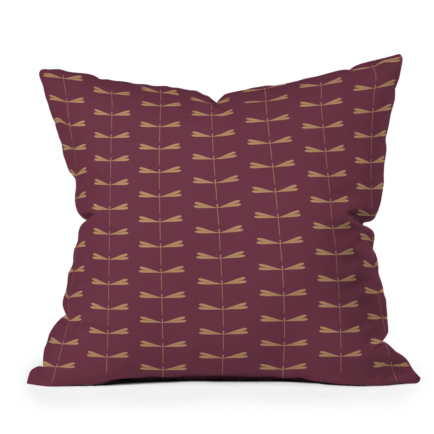 Colour Poems Dragonfly Pattern Mauve Outdoor Throw Pillow