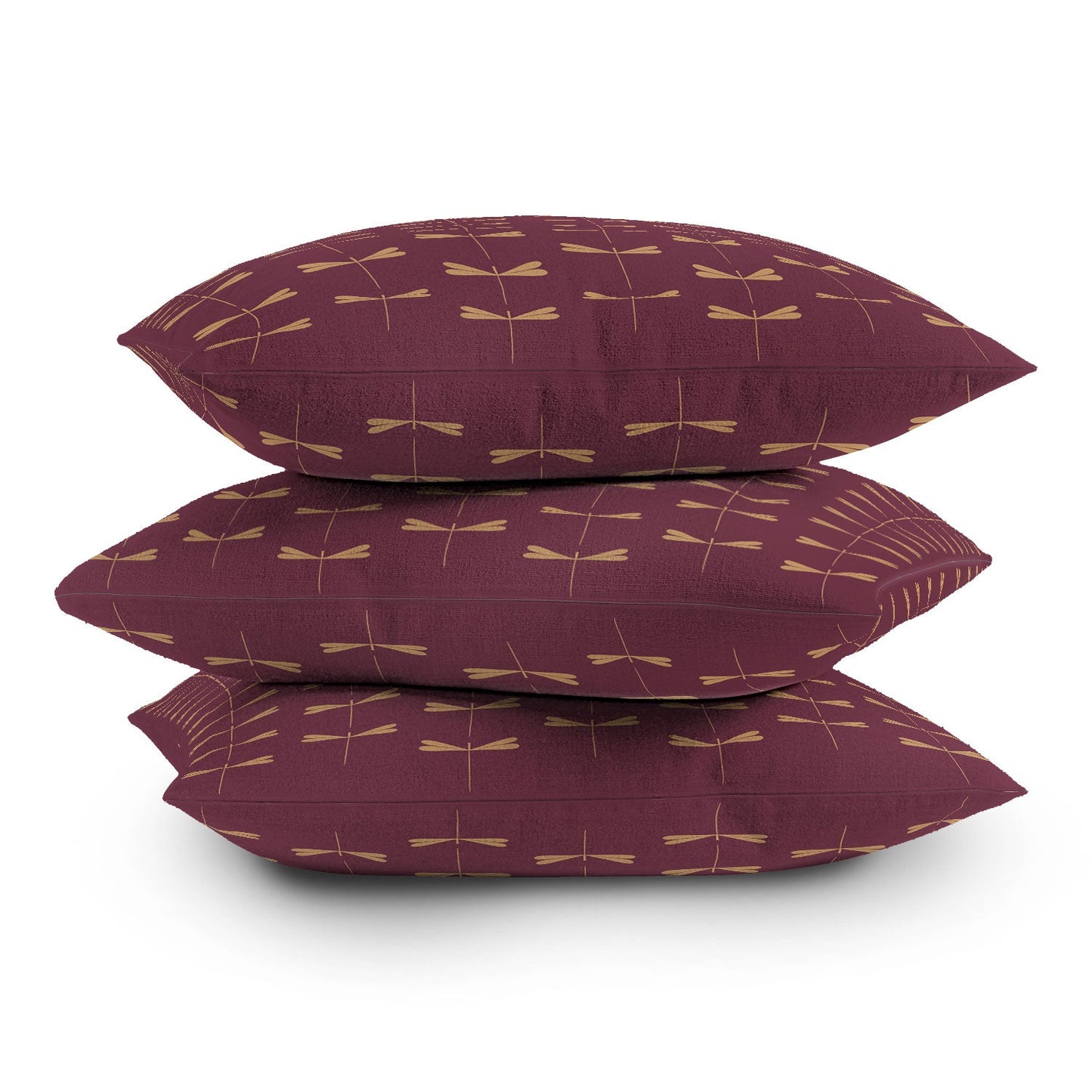 Colour Poems Dragonfly Pattern Mauve Outdoor Throw Pillow