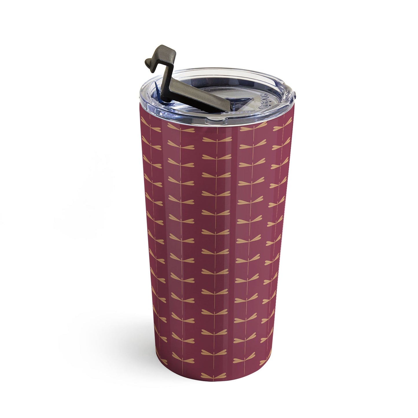 Colour Poems Dragonfly Pattern Mauve Travel Mug