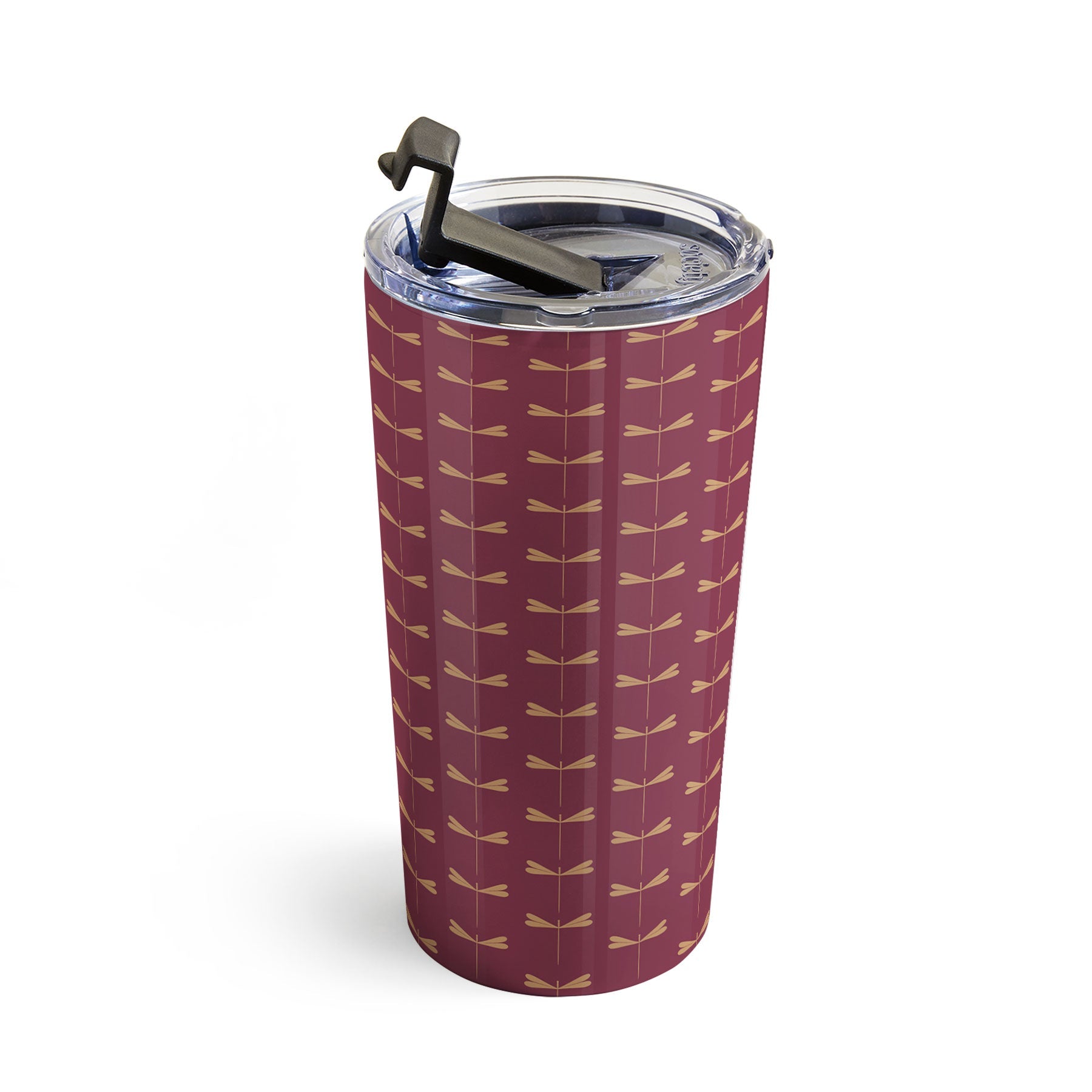 Colour Poems Dragonfly Pattern Mauve Travel Mug