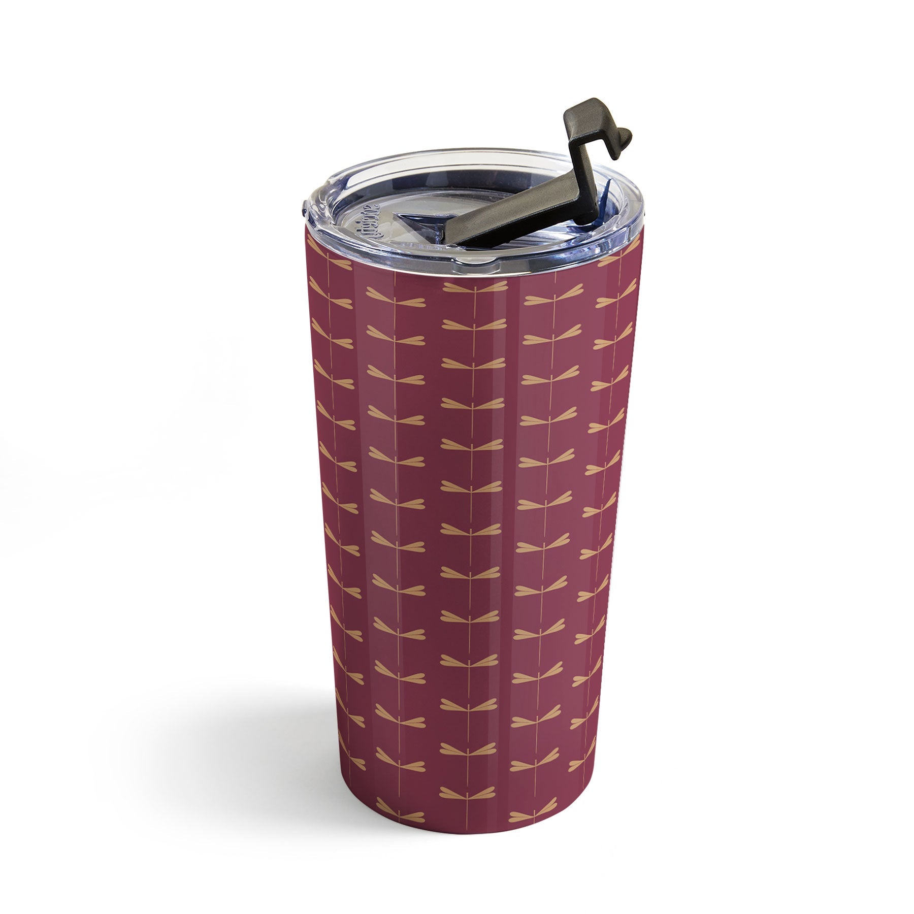 Colour Poems Dragonfly Pattern Mauve Travel Mug