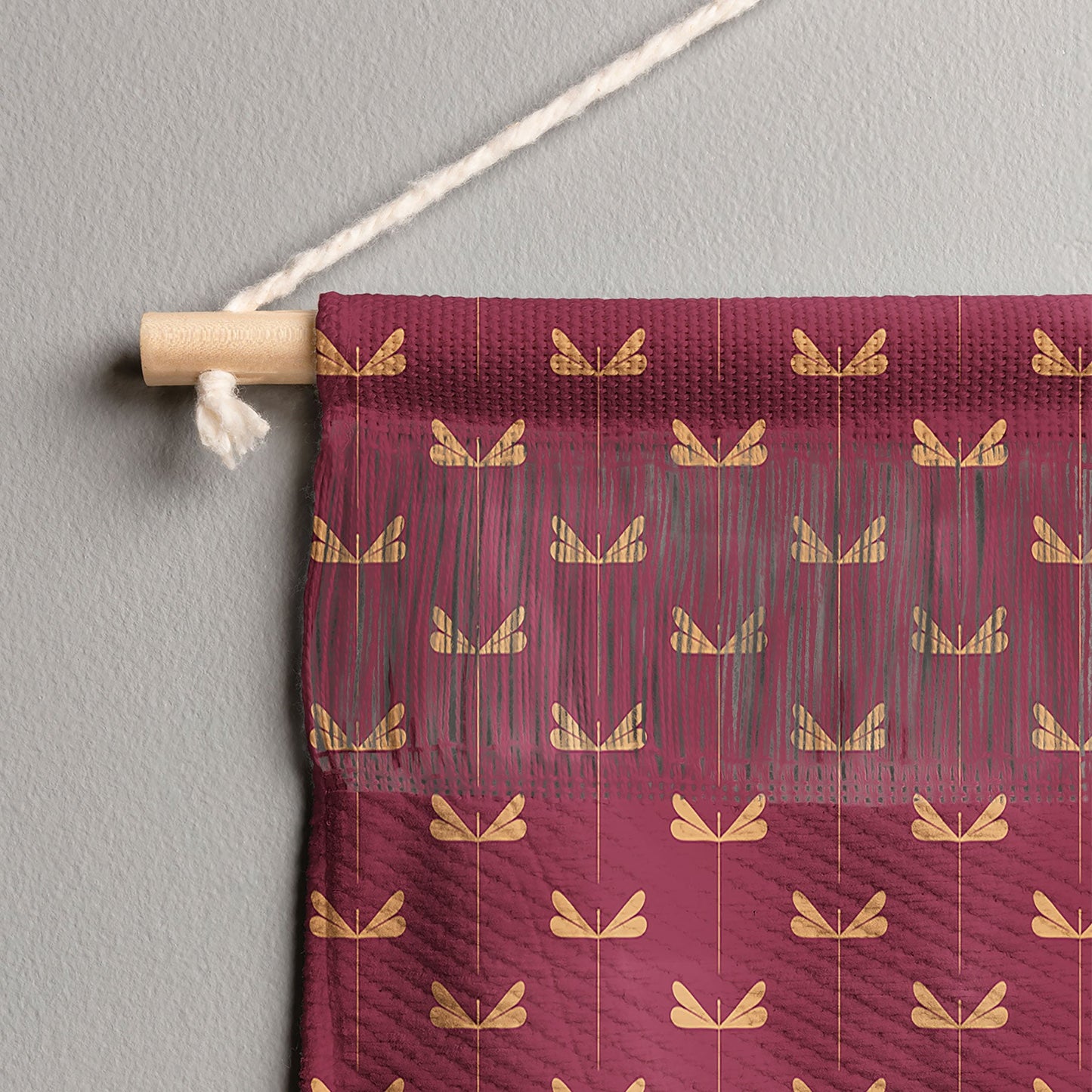 Colour Poems Dragonfly Pattern Mauve Wall Hanging Portrait