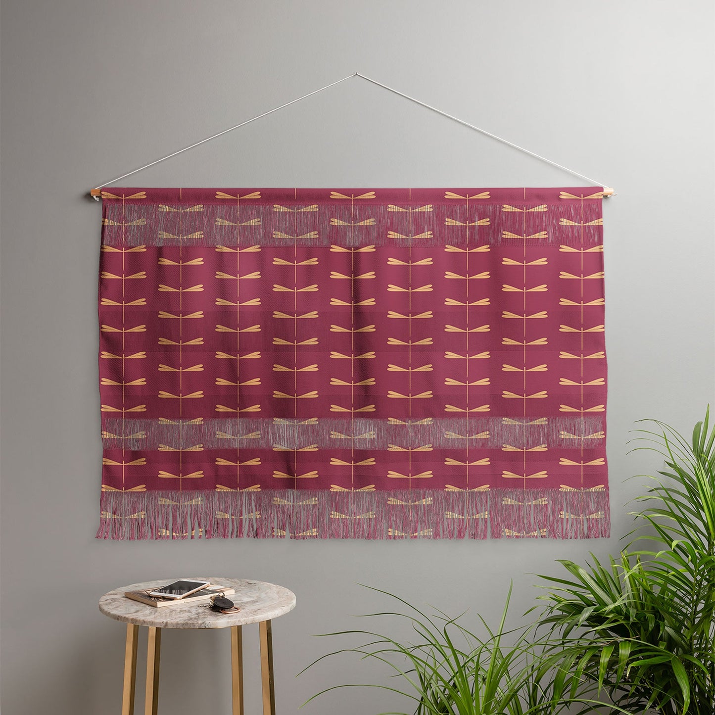 Colour Poems Dragonfly Pattern Mauve Wall Hanging Landscape