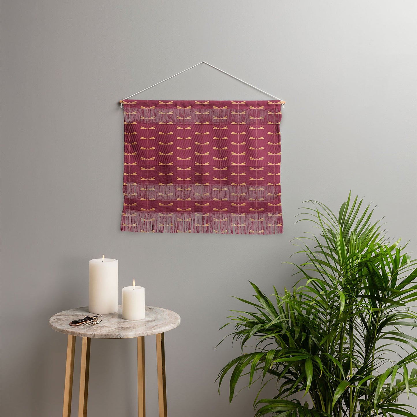 Colour Poems Dragonfly Pattern Mauve Wall Hanging Landscape