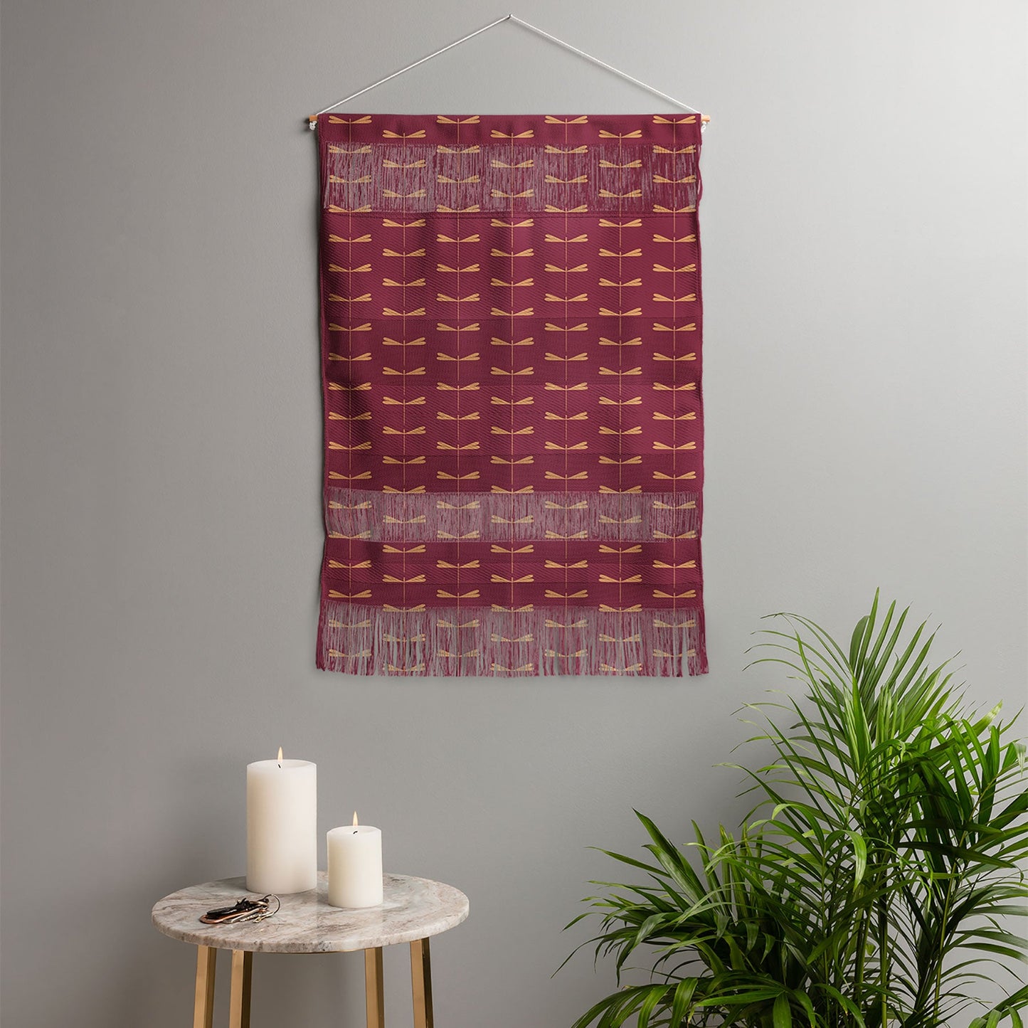 Colour Poems Dragonfly Pattern Mauve Wall Hanging Portrait