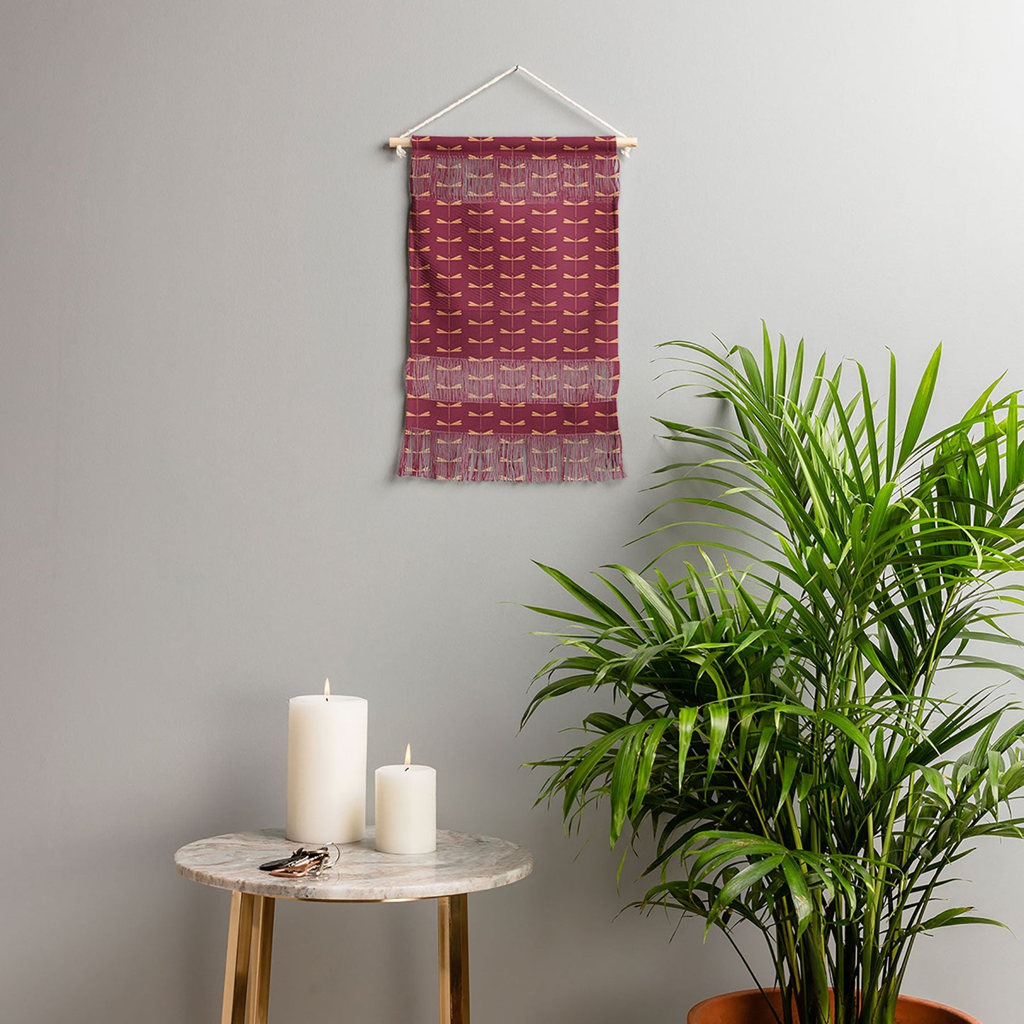 Colour Poems Dragonfly Pattern Mauve Wall Hanging Portrait