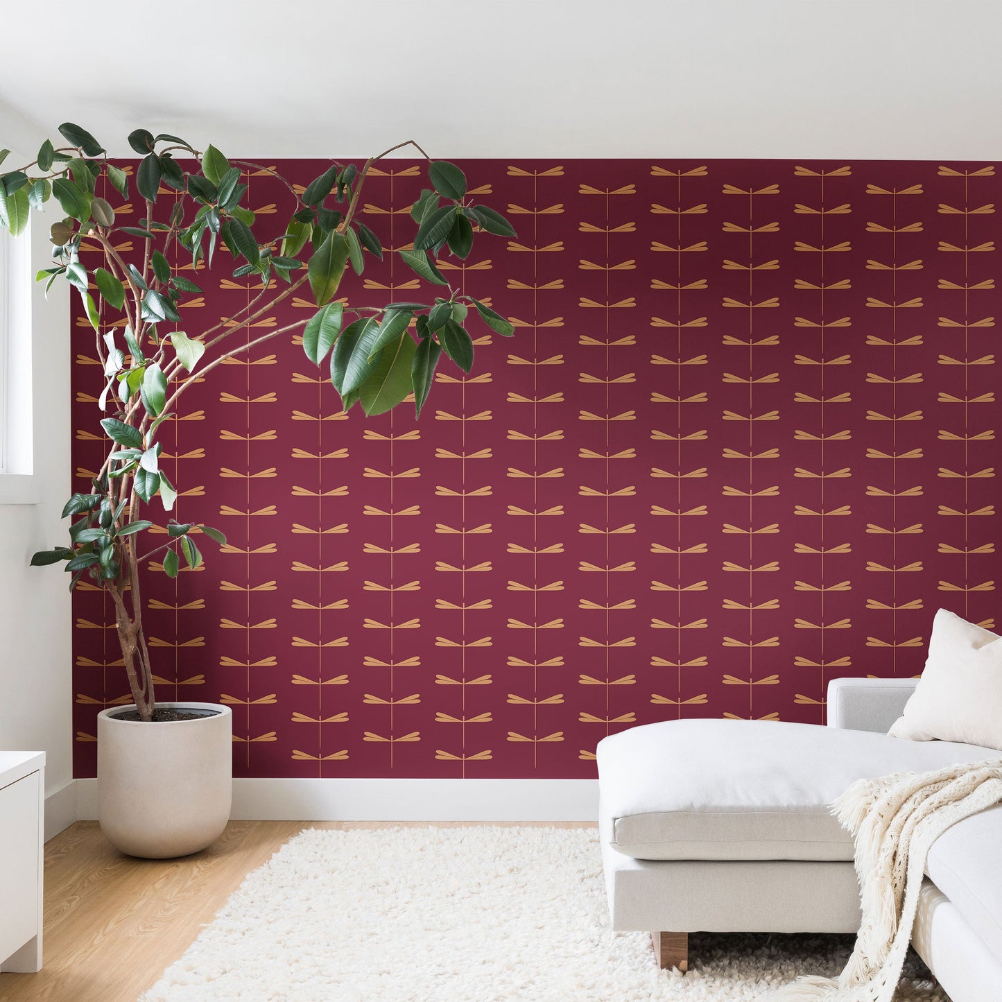 Colour Poems Dragonfly Pattern Mauve Wall Mural