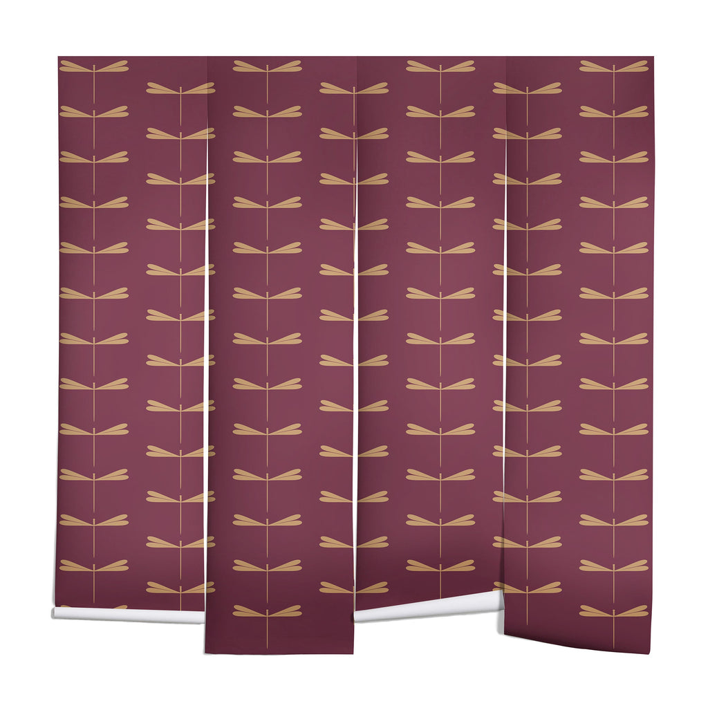 Colour Poems Dragonfly Pattern Mauve Wall Mural