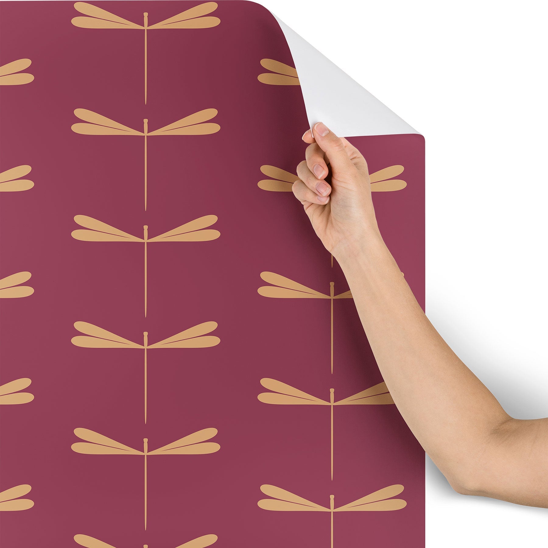 Colour Poems Dragonfly Pattern Mauve Wallpaper