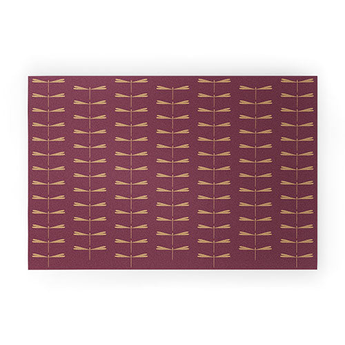Colour Poems Dragonfly Pattern Mauve Welcome Mat