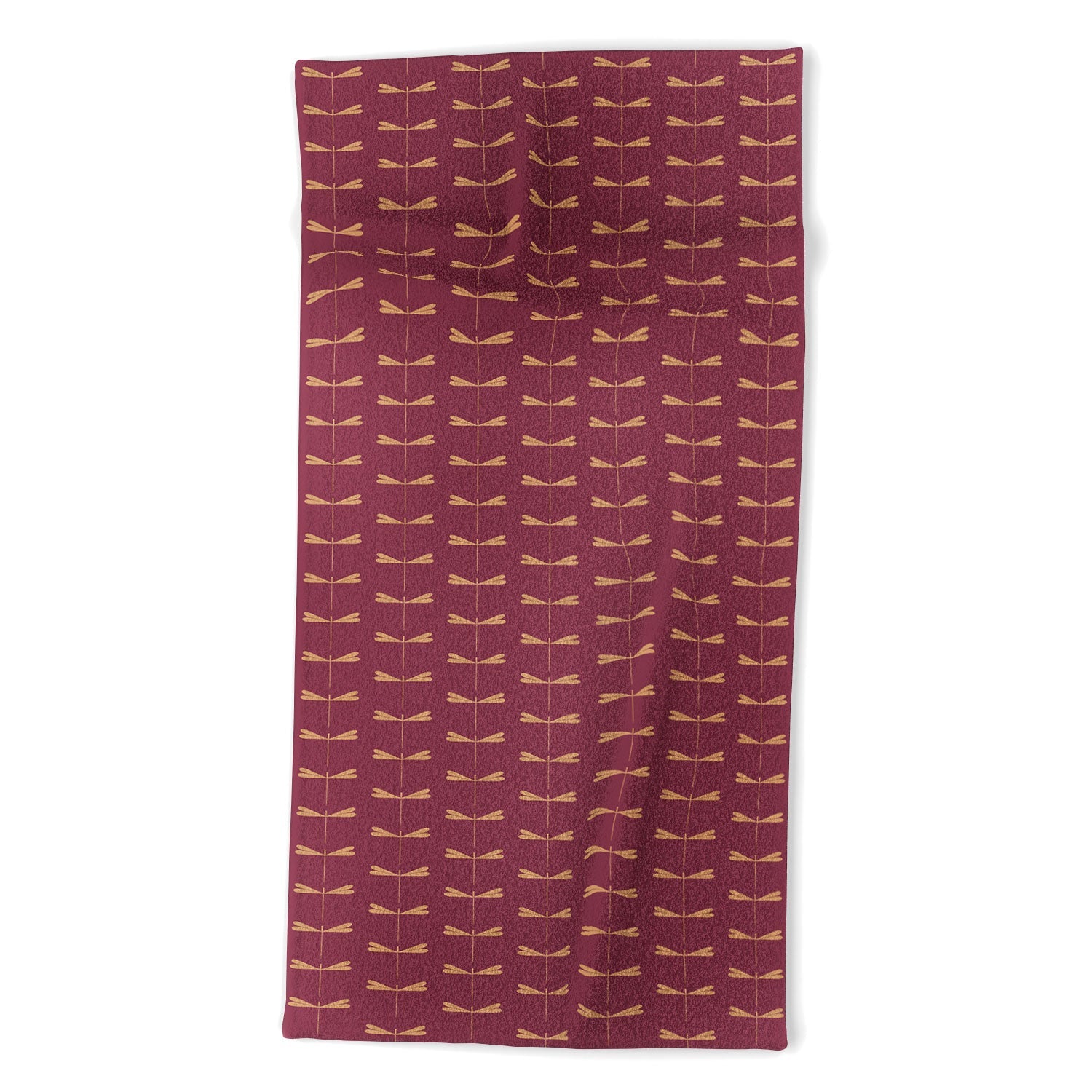 Colour Poems Dragonfly Pattern Mauve Beach Towel
