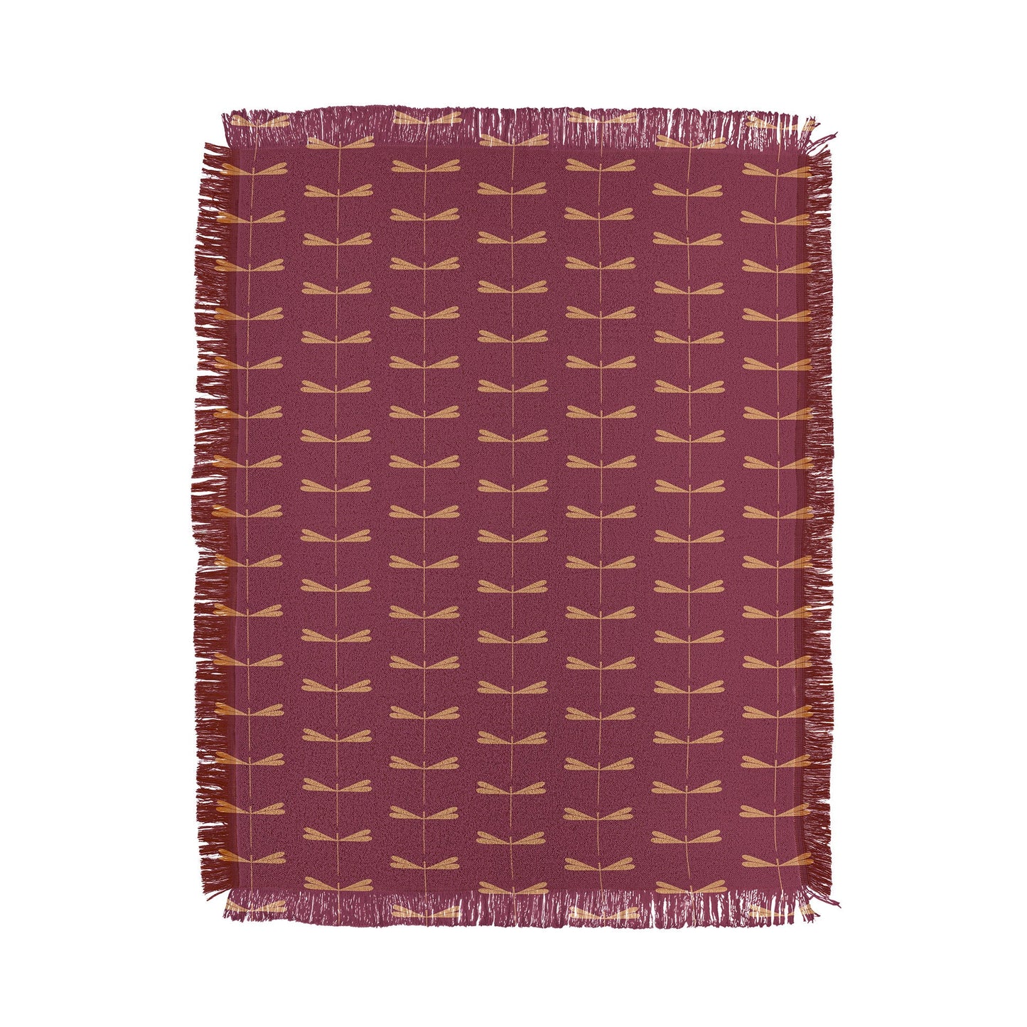 Colour Poems Dragonfly Pattern Mauve Throw Blanket