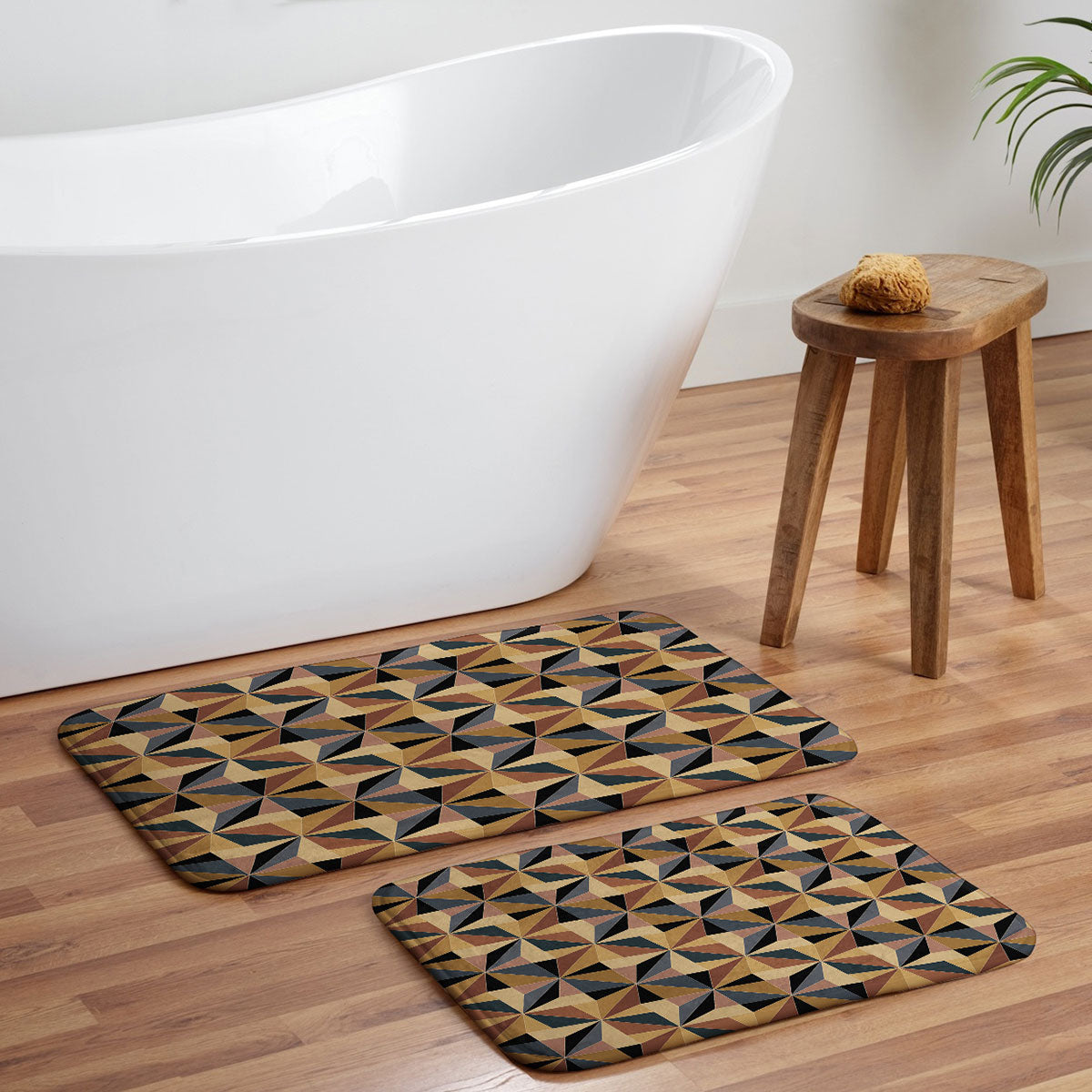 Colour Poems Kaleidoscope I Memory Foam Bath Mat