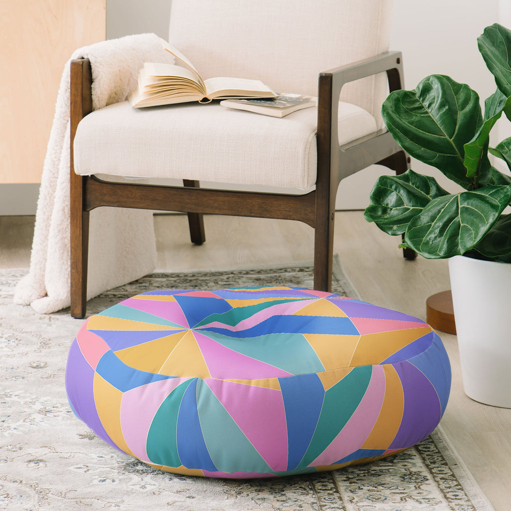 Colour Poems Kaleidoscope III Floor Pillow Round