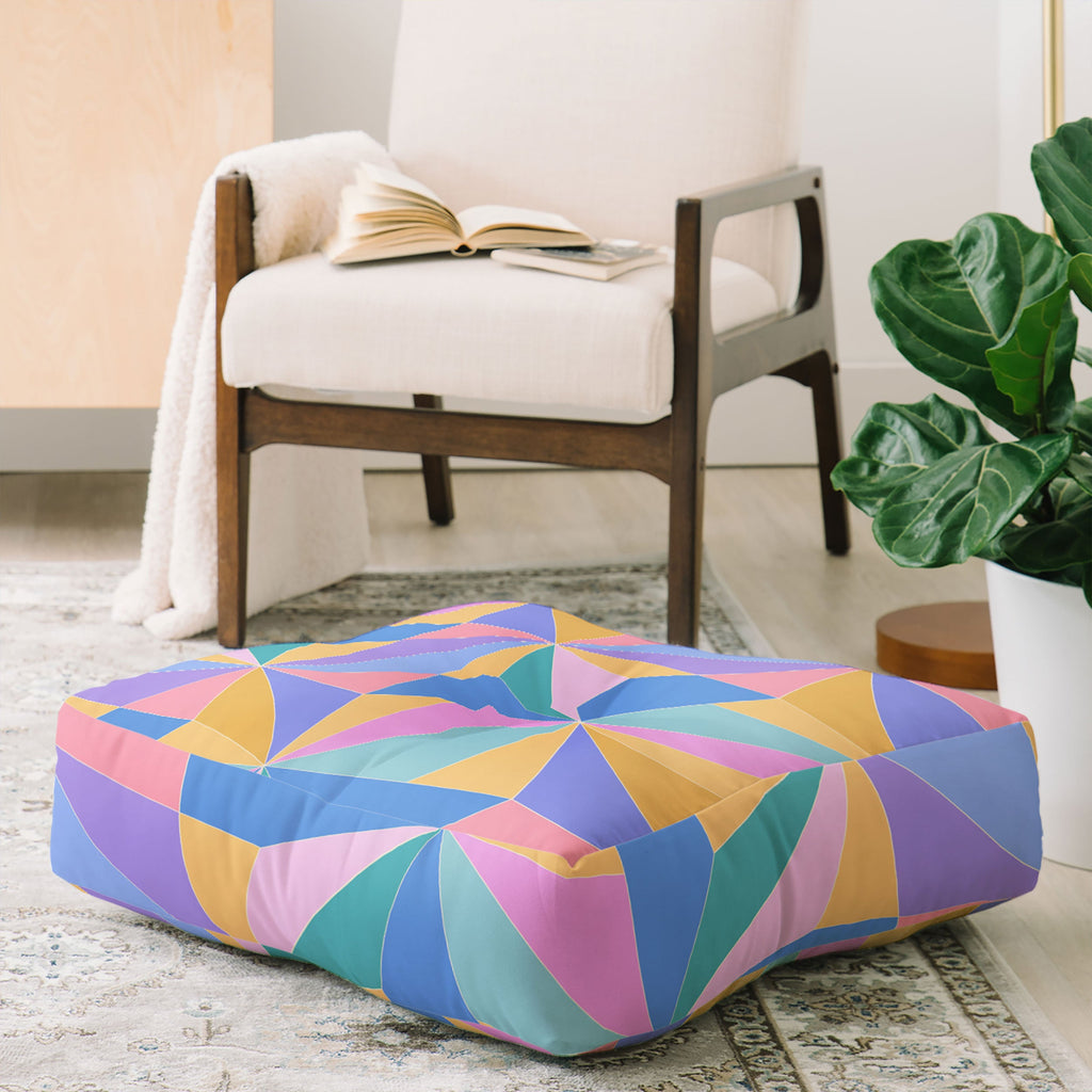 Colour Poems Kaleidoscope III Floor Pillow Square