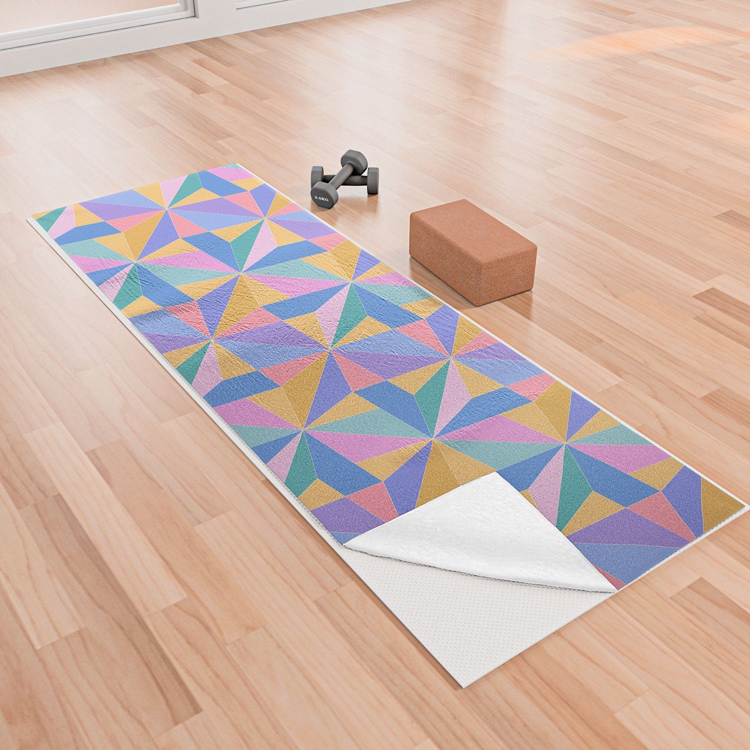 Colour Poems Kaleidoscope III Yoga Towel