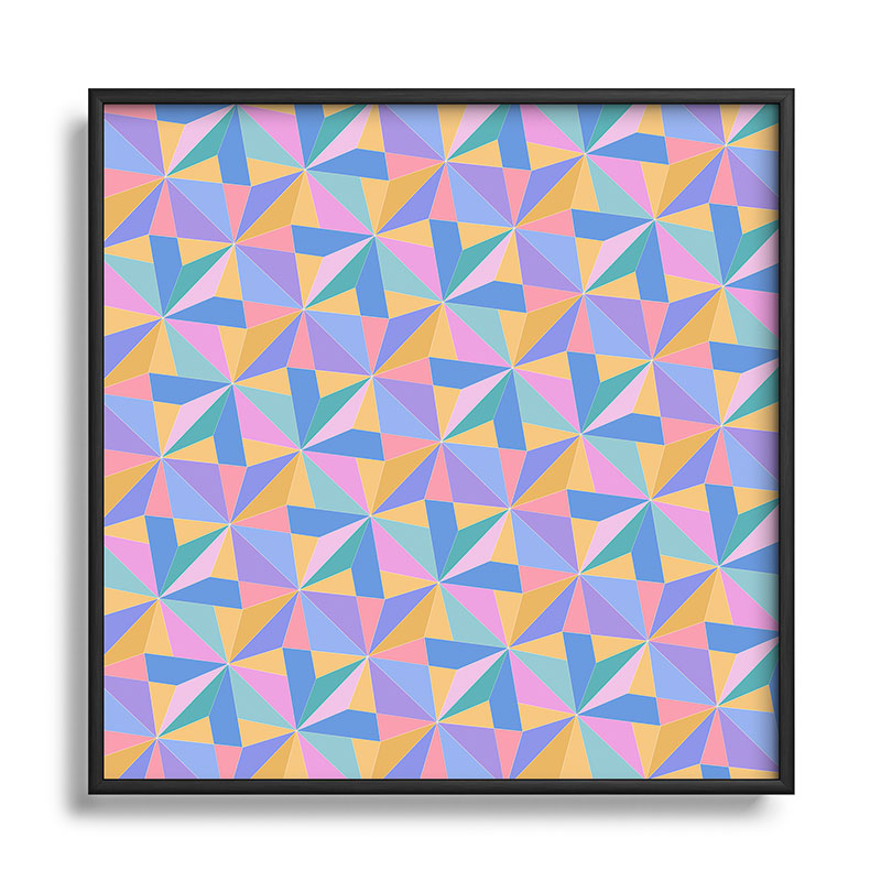 Colour Poems Kaleidoscope III Square Metal Framed Art Print