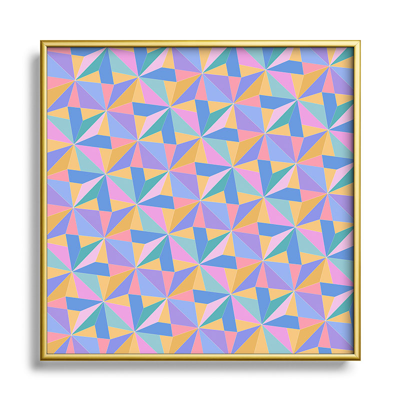 Colour Poems Kaleidoscope III Square Metal Framed Art Print