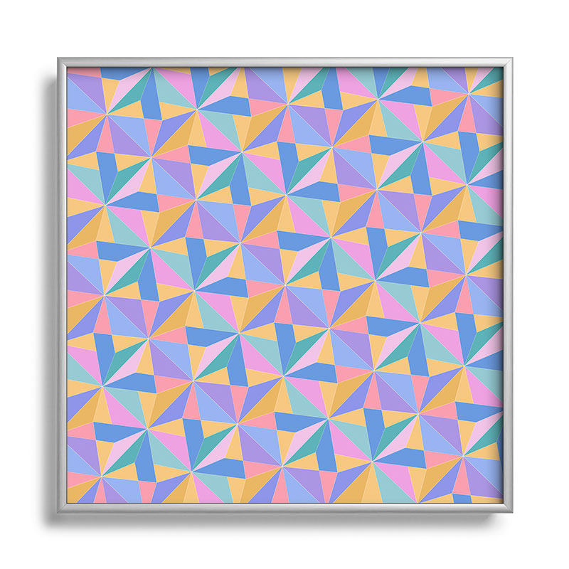 Colour Poems Kaleidoscope III Square Metal Framed Art Print