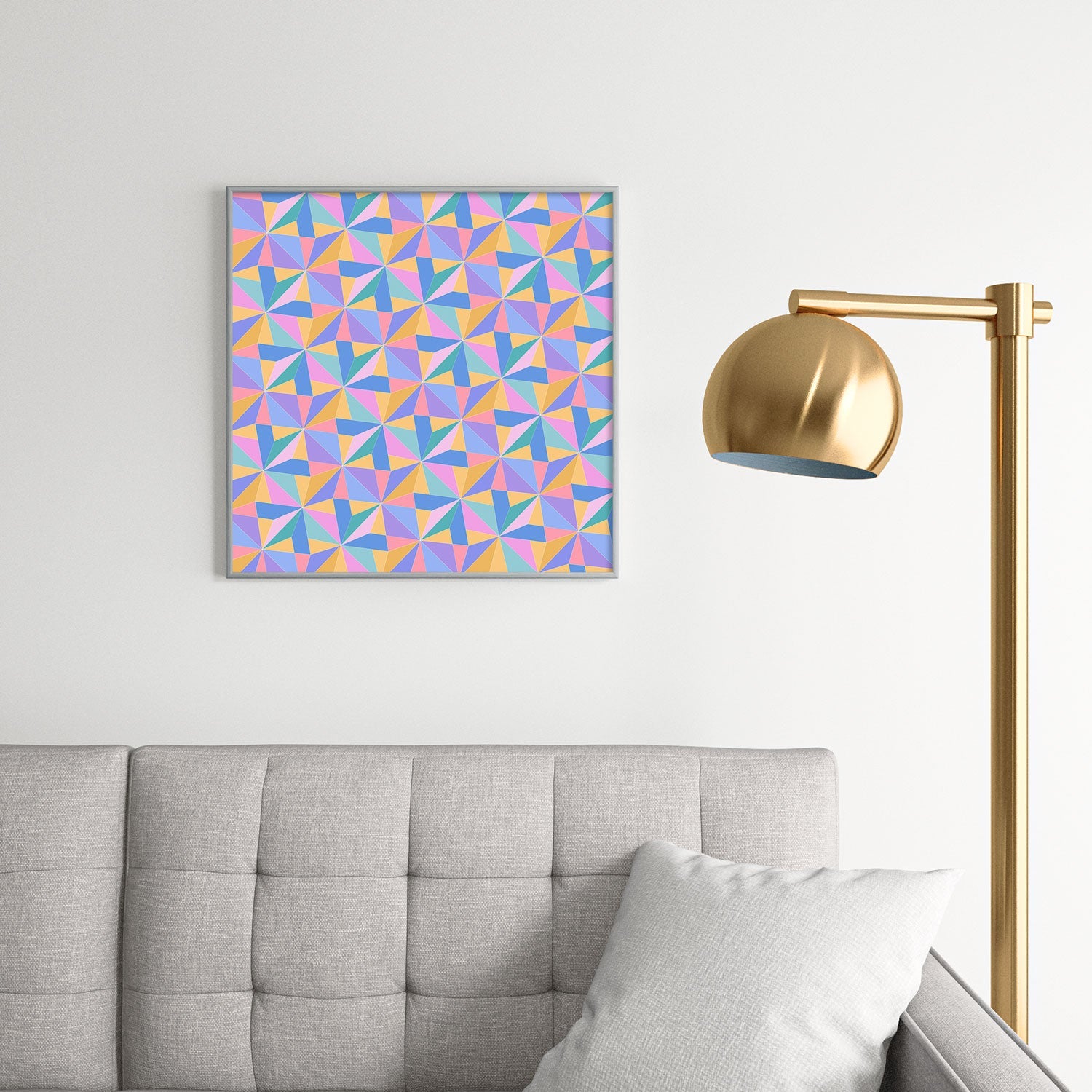 Colour Poems Kaleidoscope III Square Metal Framed Art Print
