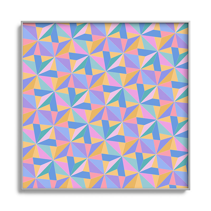 Colour Poems Kaleidoscope III Square Metal Framed Art Print
