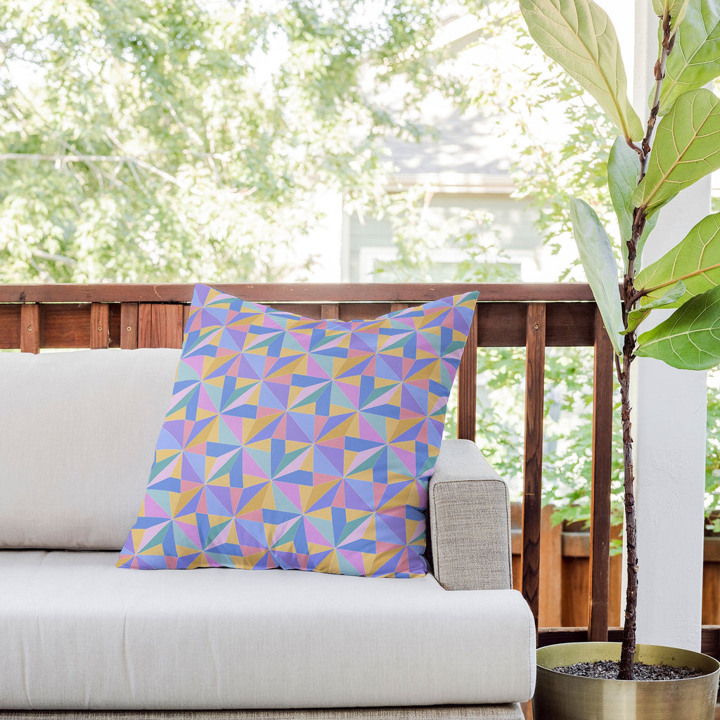 Colour Poems Kaleidoscope III Outdoor Throw Pillow