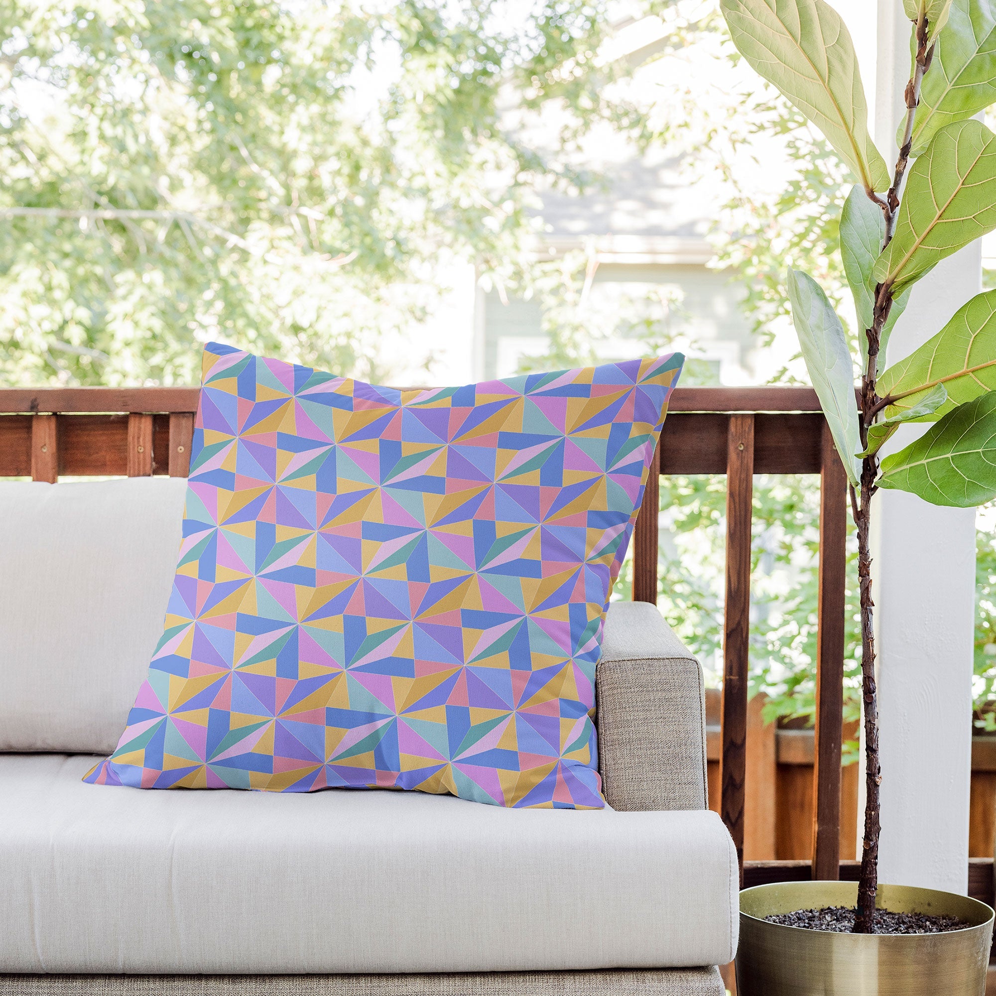 Colour Poems Kaleidoscope III Outdoor Throw Pillow