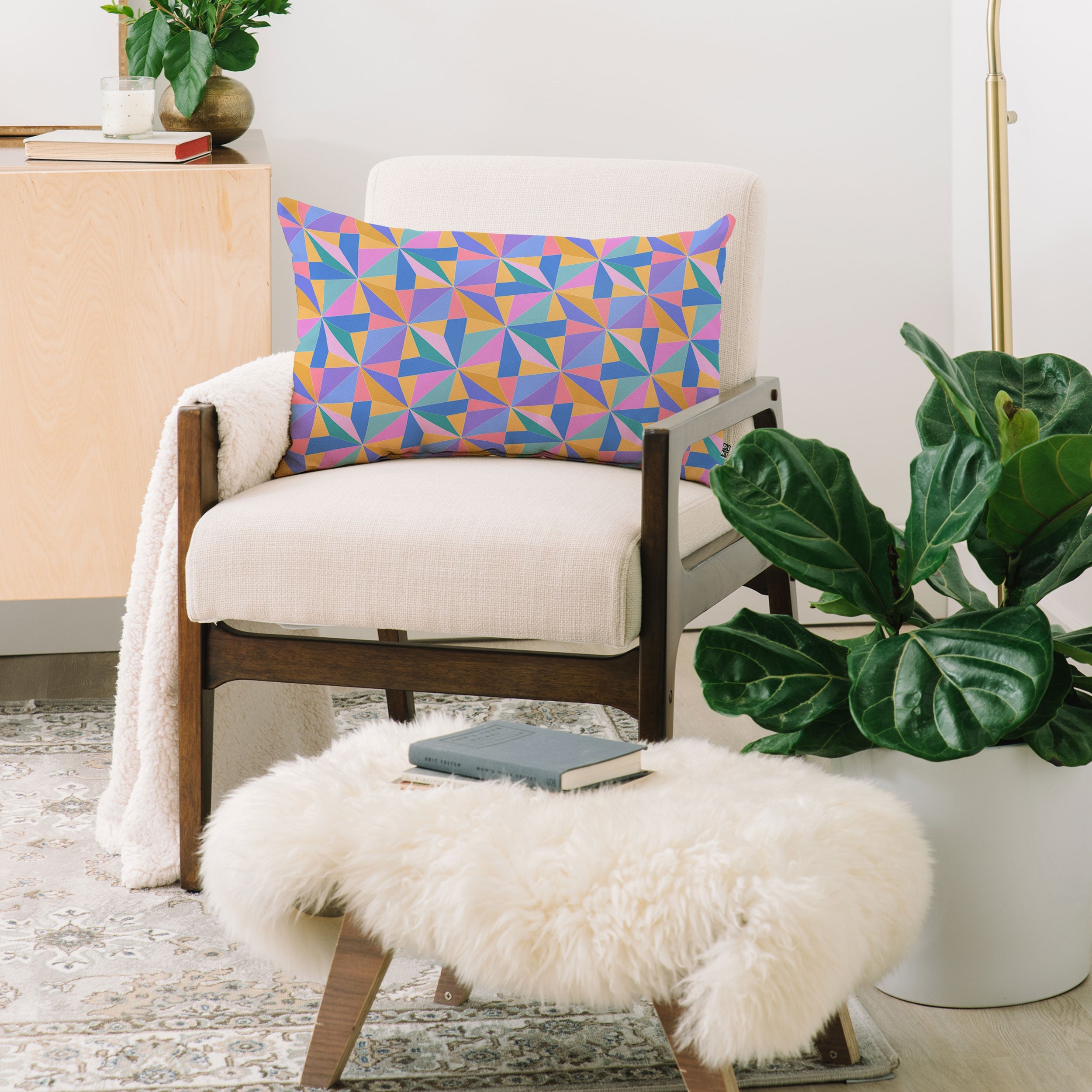 Colour Poems Kaleidoscope III Oblong Throw Pillow