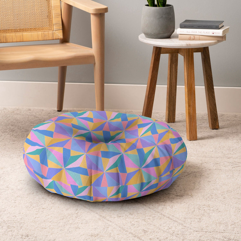 Colour Poems Kaleidoscope III Floor Pillow Round