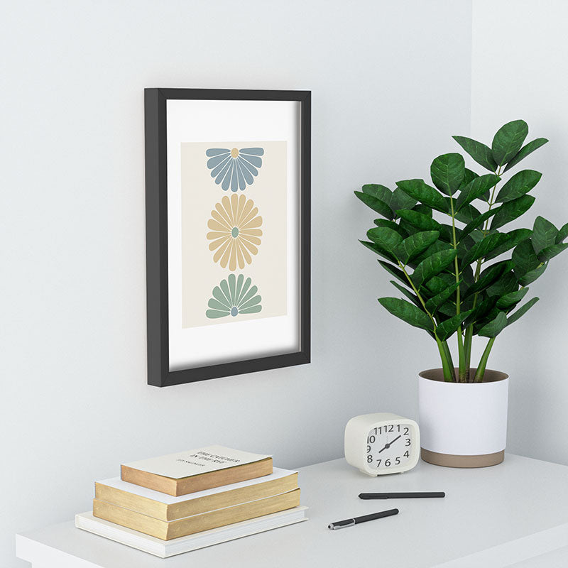 Colour Poems Retro Daisy Multicolor I Recessed Framing Rectangle