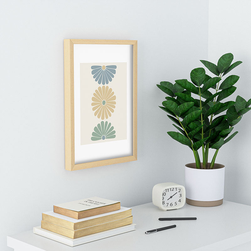 Colour Poems Retro Daisy Multicolor I Recessed Framing Rectangle