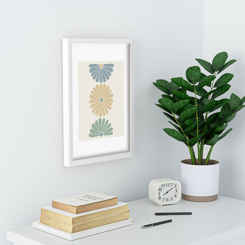 Colour Poems Retro Daisy Multicolor I Recessed Framing Rectangle
