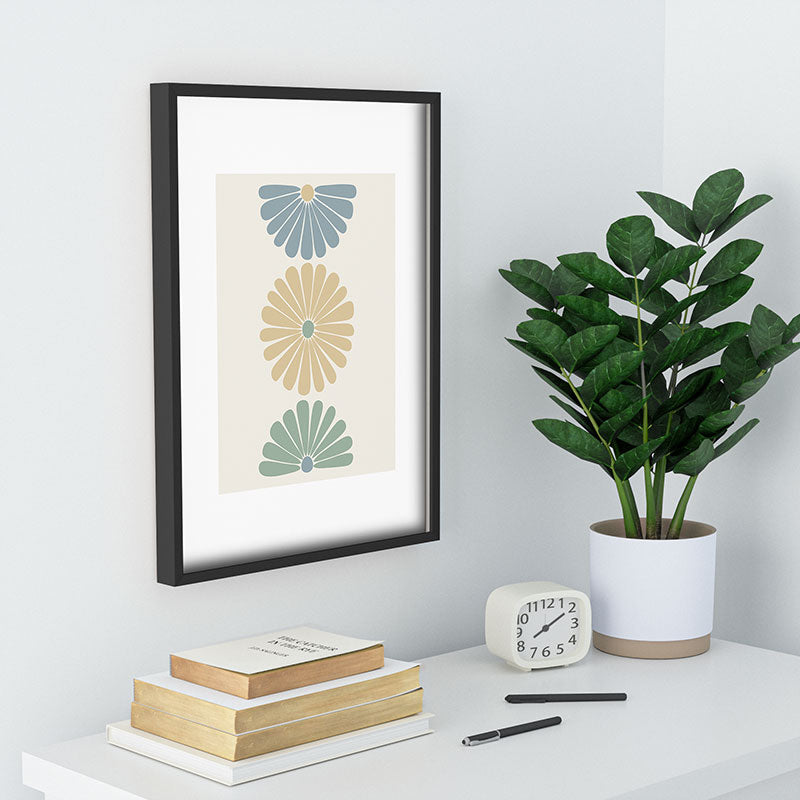 Colour Poems Retro Daisy Multicolor I Recessed Framing Rectangle