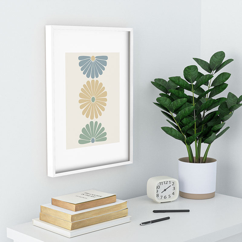 Colour Poems Retro Daisy Multicolor I Recessed Framing Rectangle