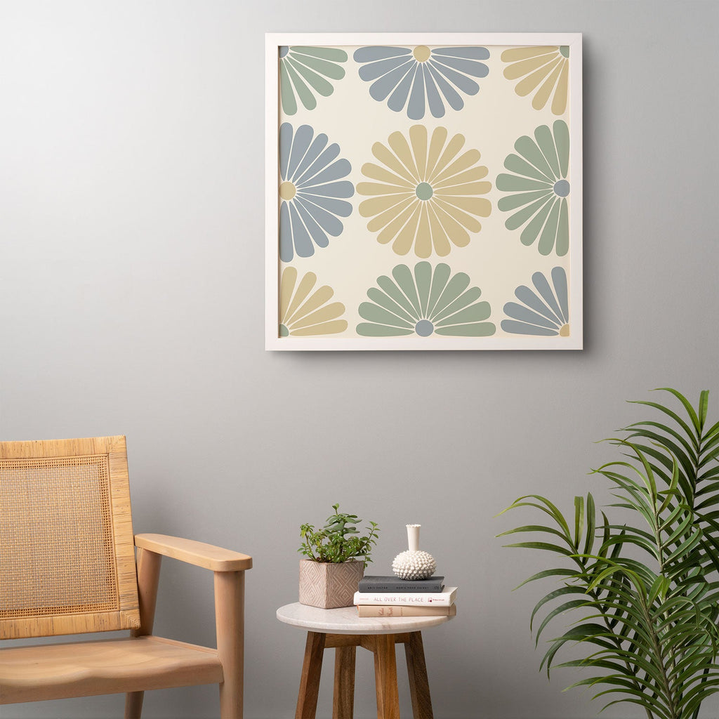 Colour Poems Retro Daisy Multicolor I Framed Wall Art