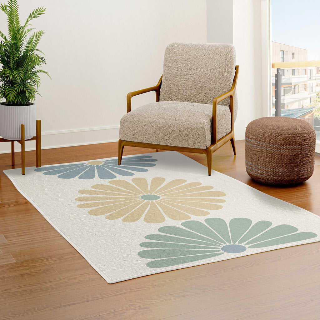 Colour Poems Retro Daisy Multicolor I Area Rug