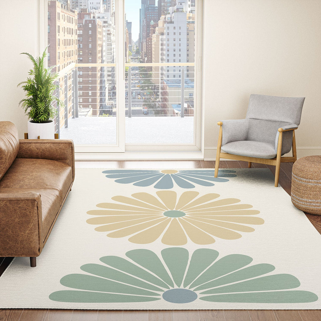 Colour Poems Retro Daisy Multicolor I Area Rug