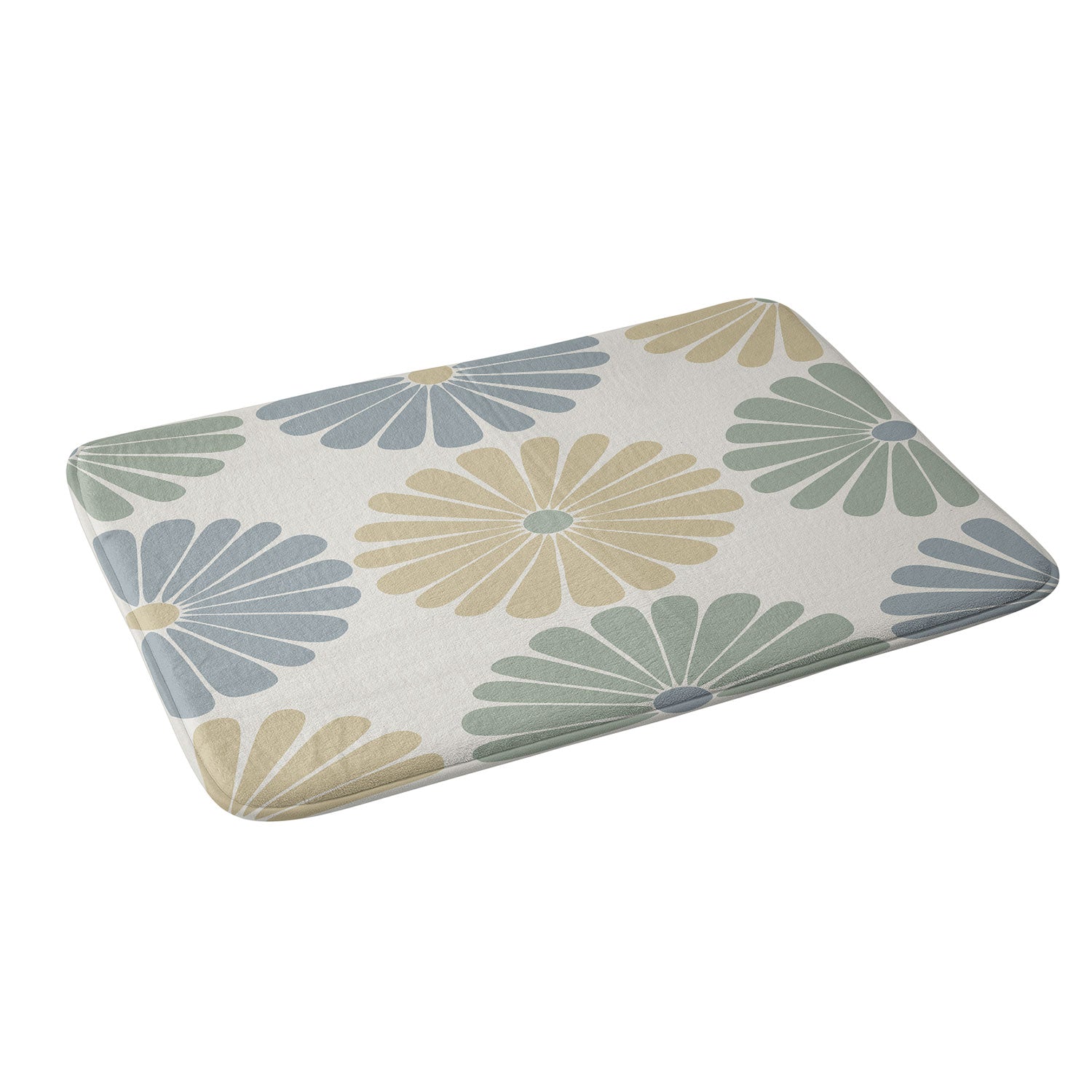Colour Poems Retro Daisy Multicolor I Memory Foam Bath Mat