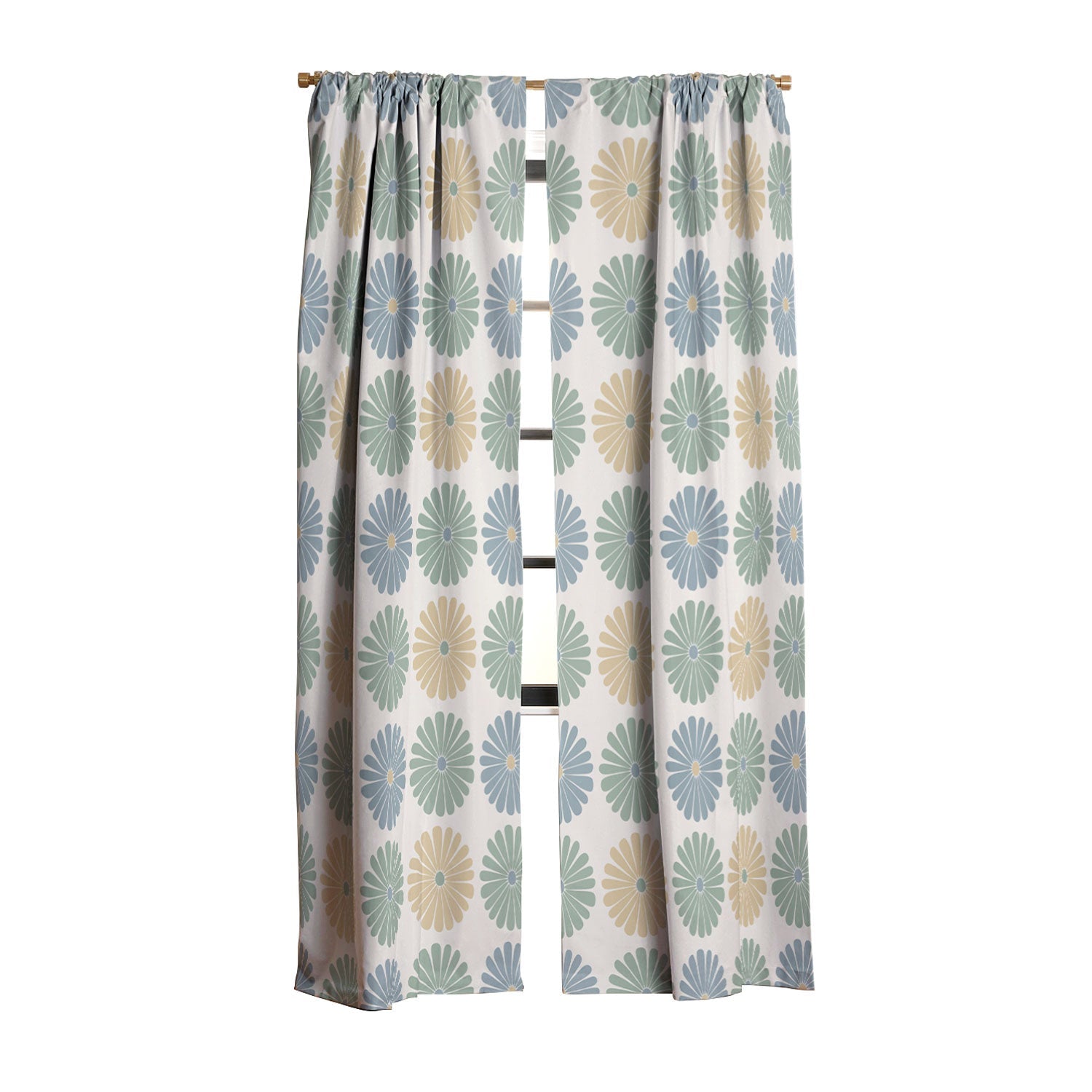 Colour Poems Retro Daisy Multicolor I Blackout Window Curtain