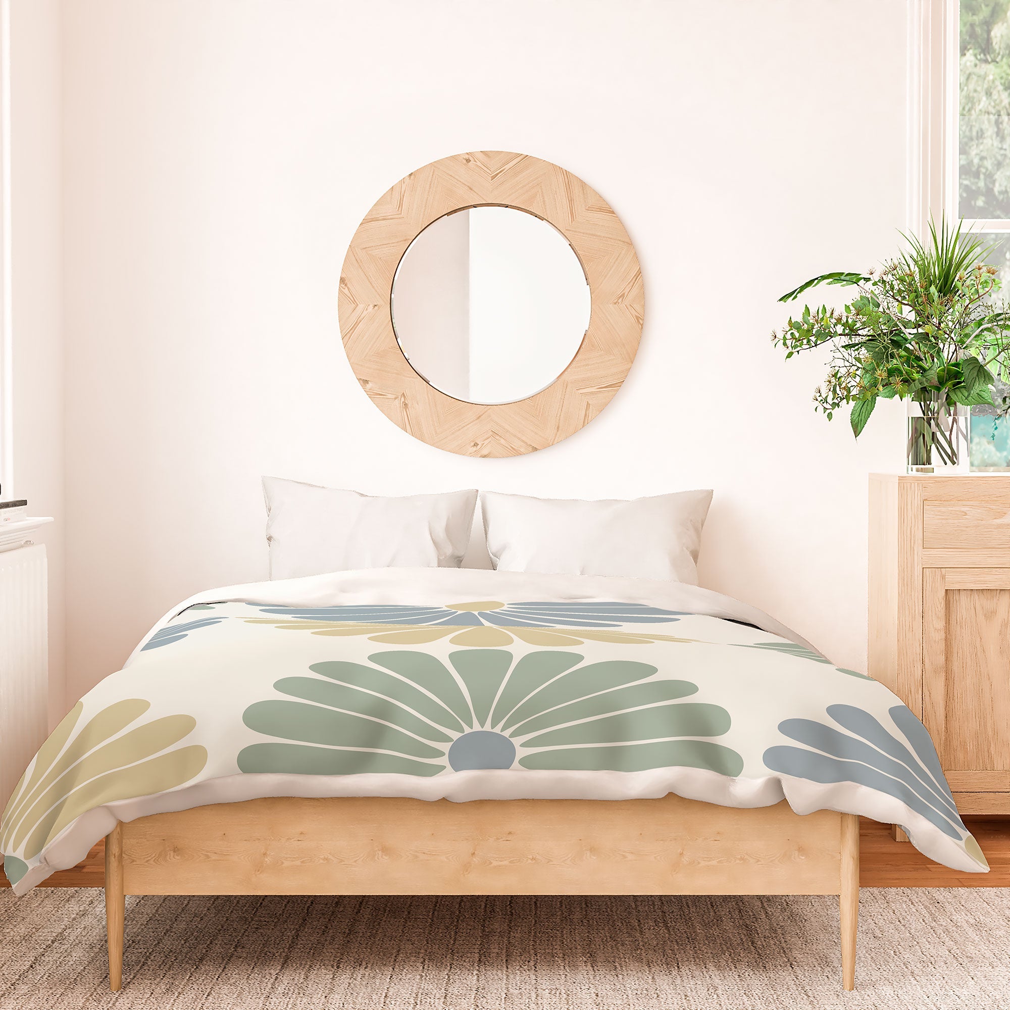 Colour Poems Retro Daisy Multicolor I Duvet Cover