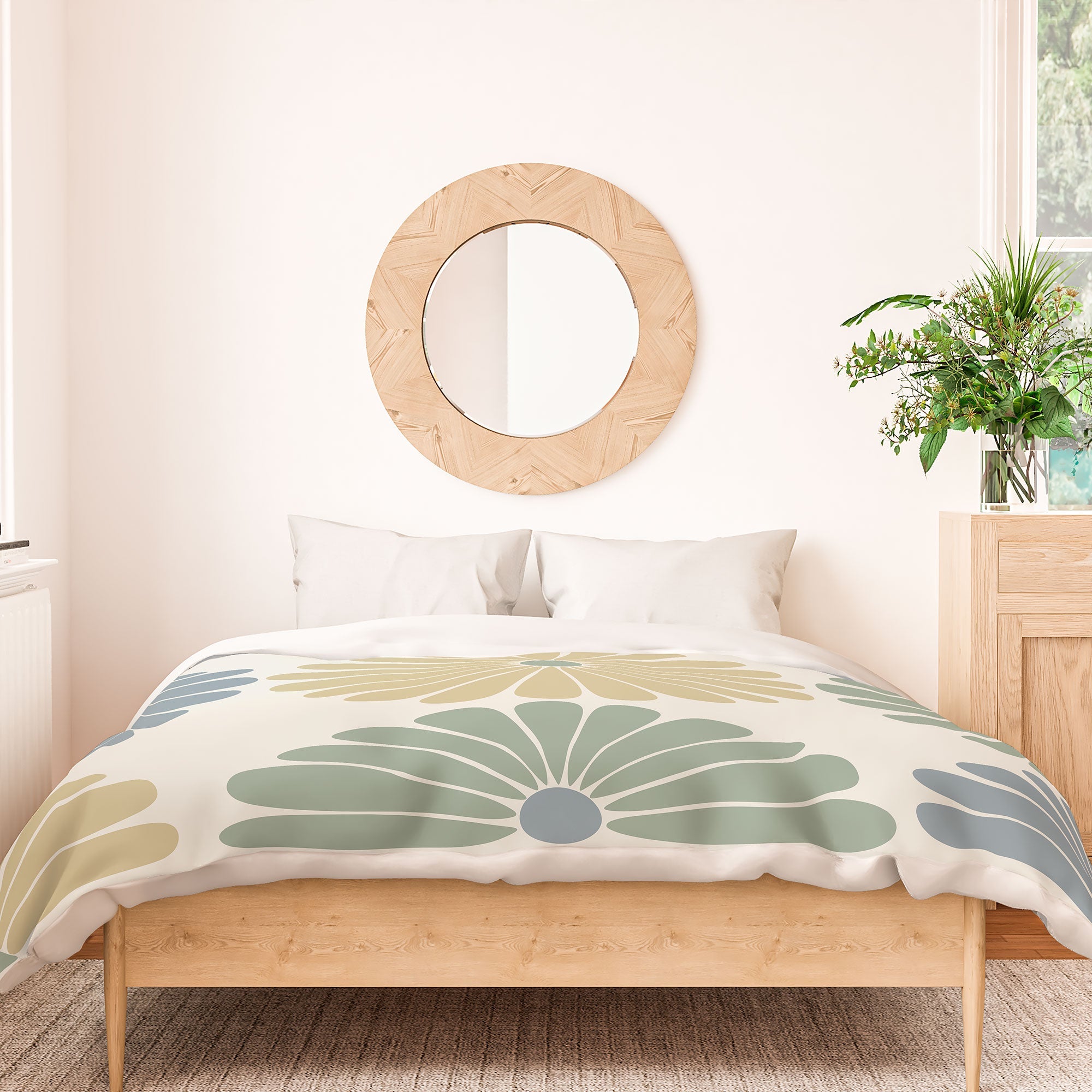 Colour Poems Retro Daisy Multicolor I Duvet Cover