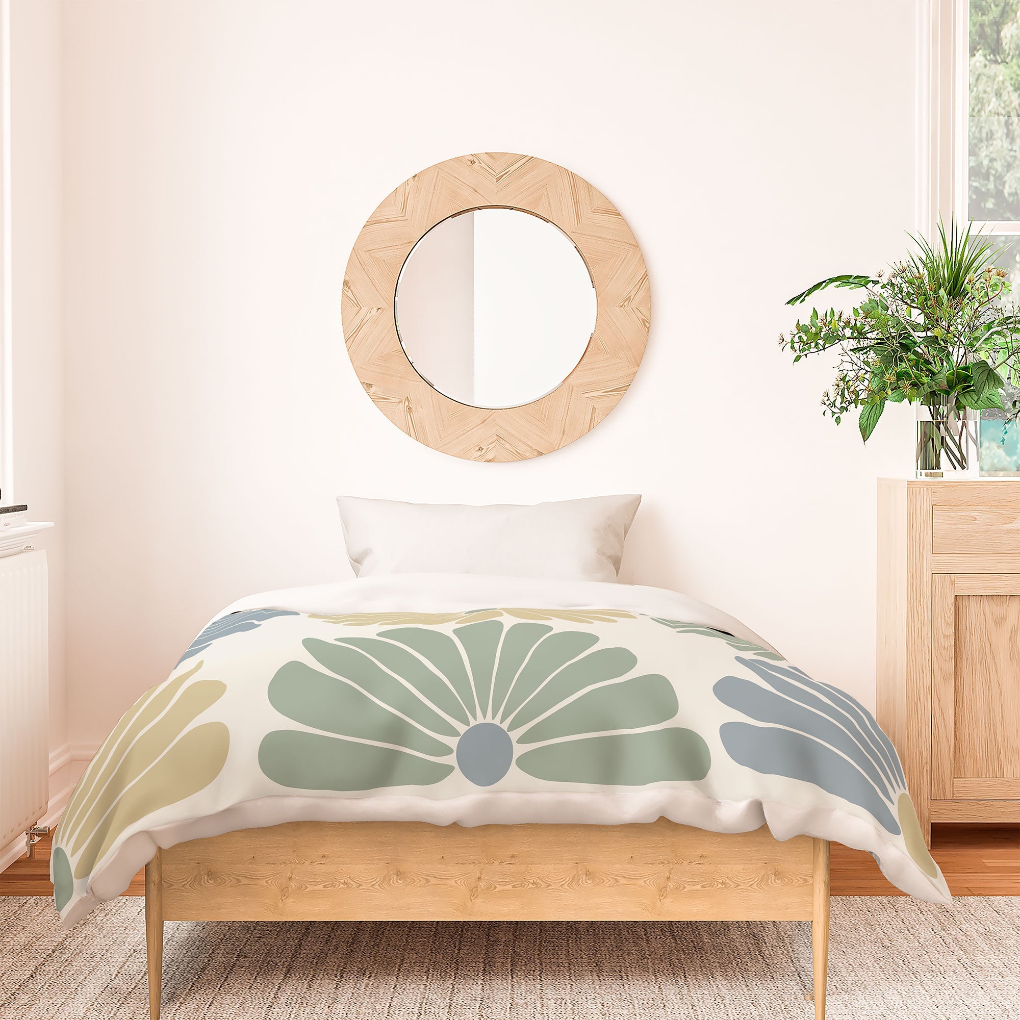 Colour Poems Retro Daisy Multicolor I Duvet Cover