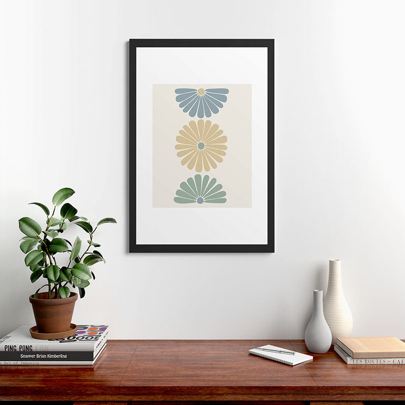 Colour Poems Retro Daisy Multicolor I Framed Art Print