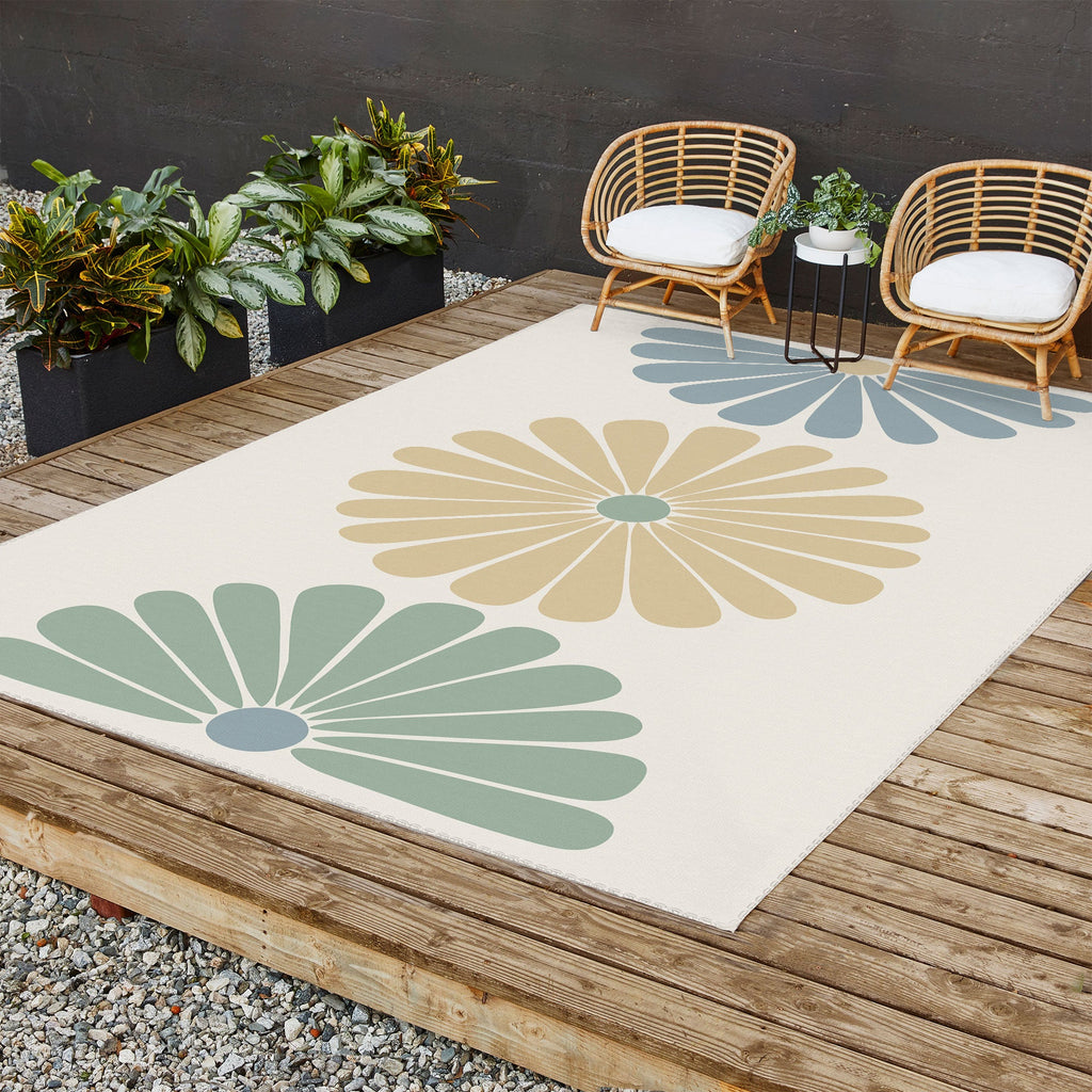 Colour Poems Retro Daisy Multicolor I Outdoor Rug