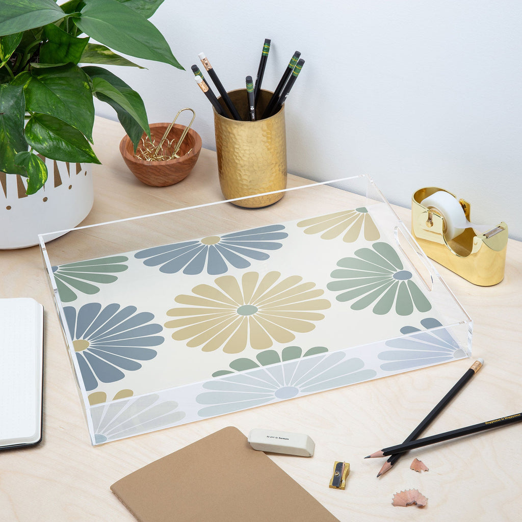 Colour Poems Retro Daisy Multicolor I Acrylic Tray