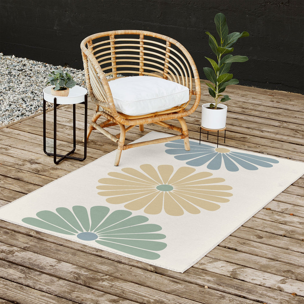 Colour Poems Retro Daisy Multicolor I Outdoor Rug