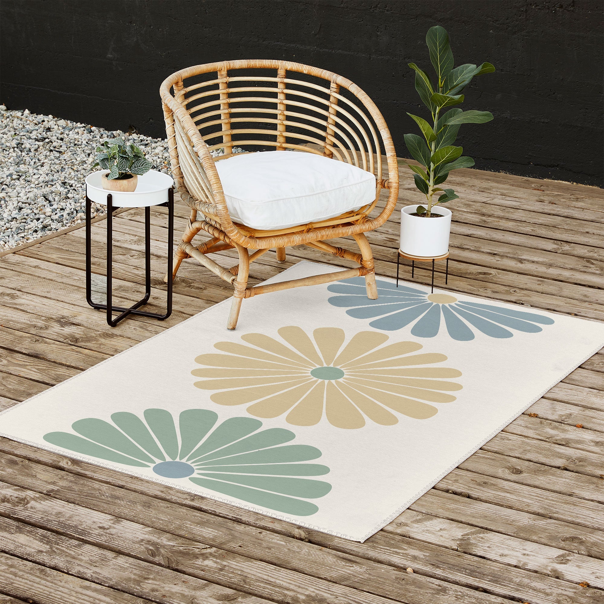 Colour Poems Retro Daisy Multicolor I Outdoor Rug