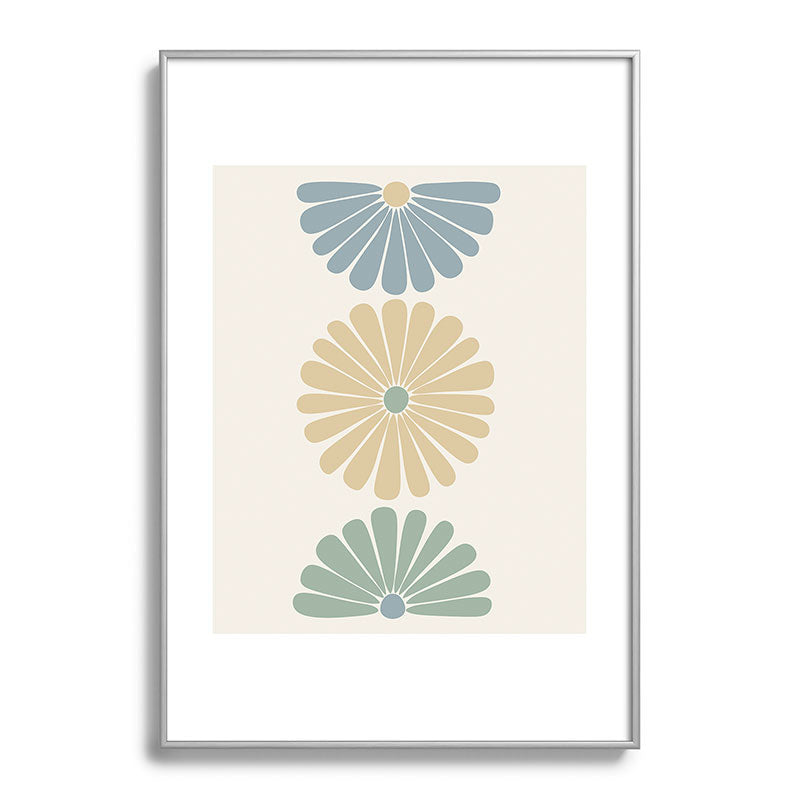 Colour Poems Retro Daisy Multicolor I Metal Framed Art Print